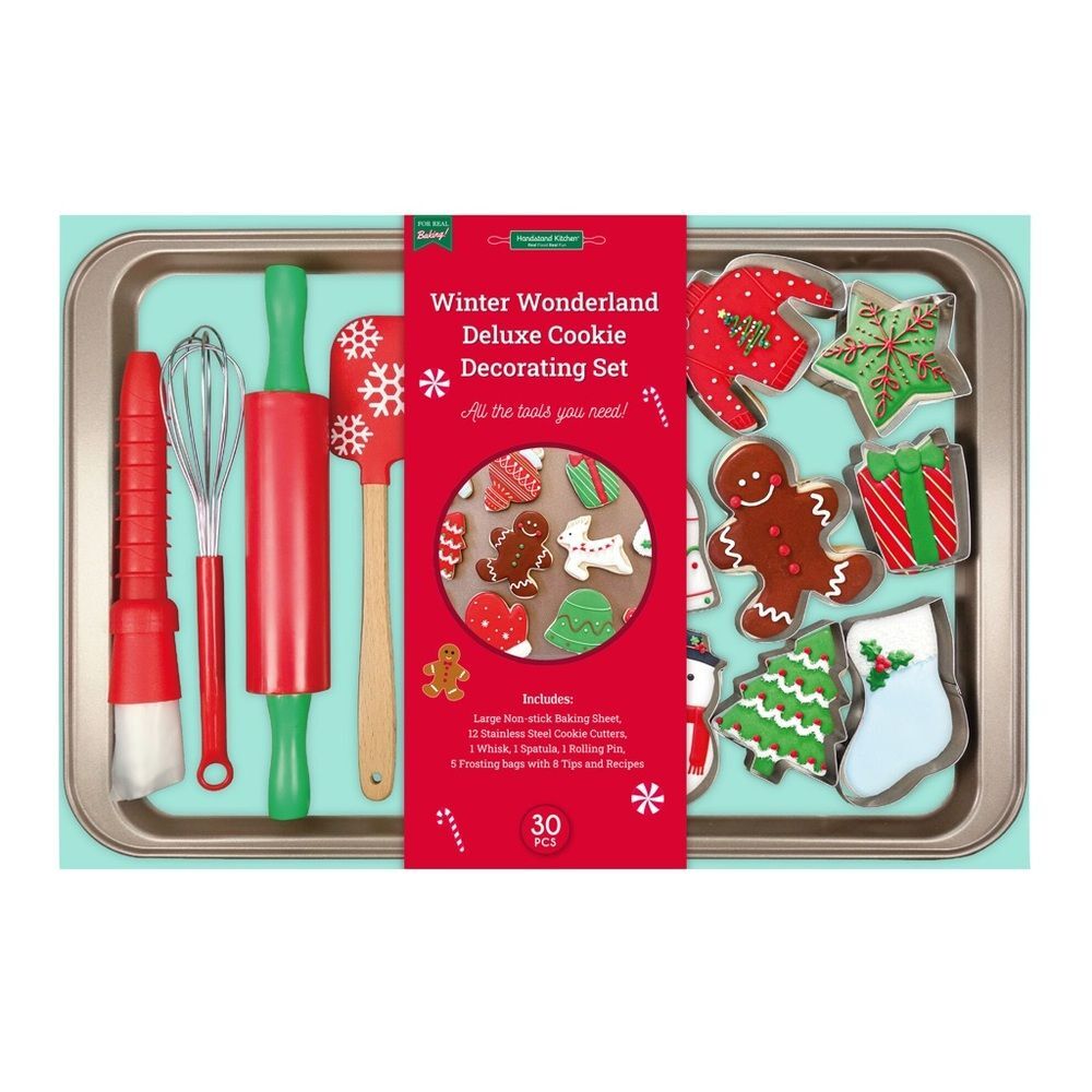 Christmas Cookie Decorating Set Kids Baking Set Winter Wonderland 30 pcs New